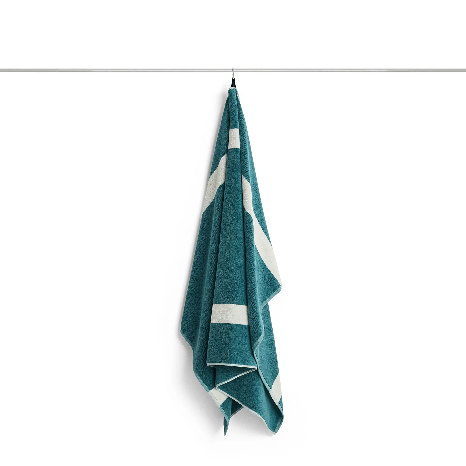 Stripe handduk, Petrol blue, 100x150 cm HAY