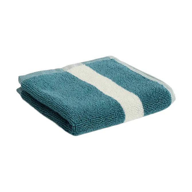 Stripe handduk, Petrol blue, 30x30 HAY