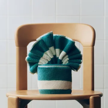Stripe handduk - Petrol blue, 40x60 cm - HAY