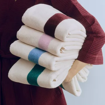 Stripe handduk - Petrol blue, 70x140 cm - HAY