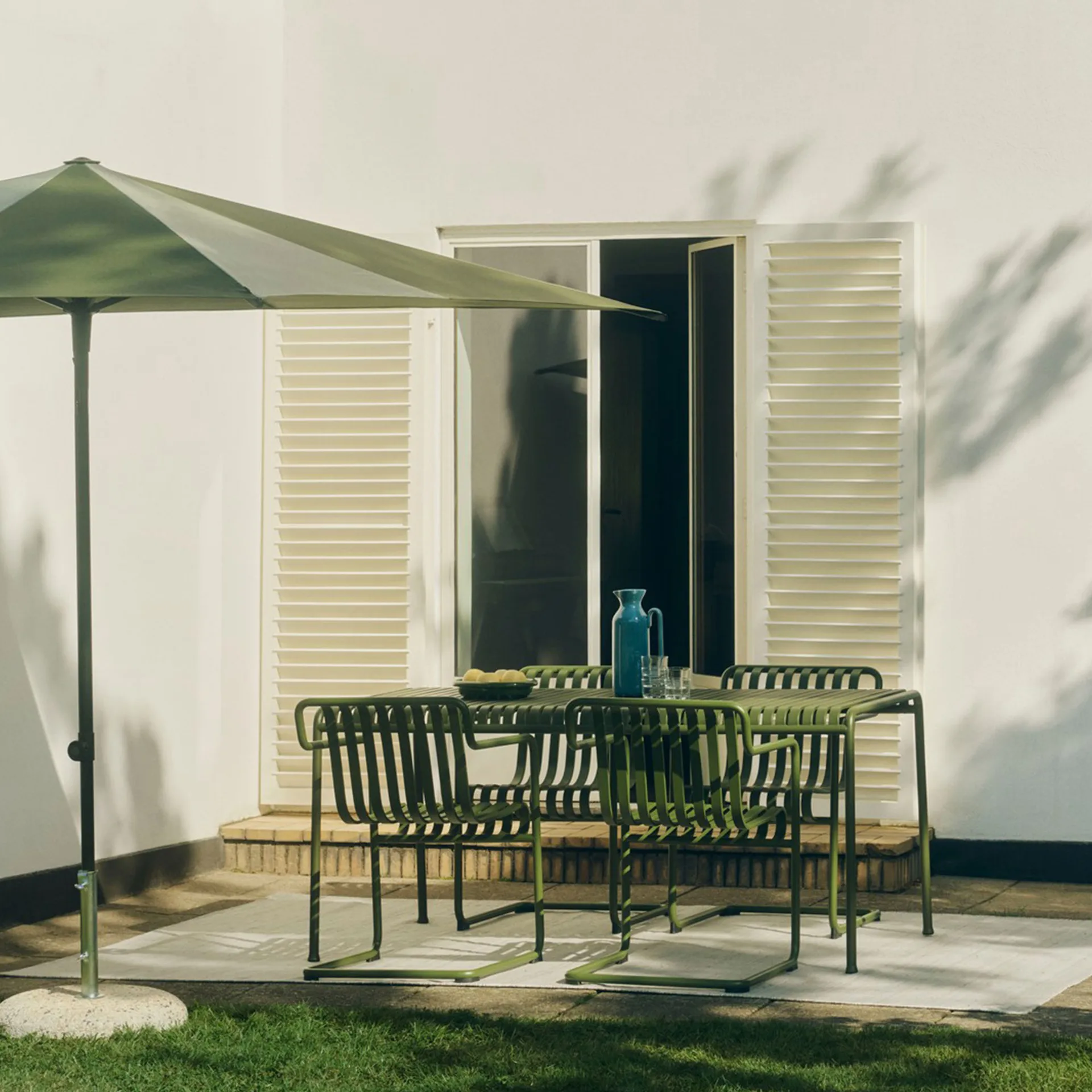 Terrazza Square parasoll, Green-dark green HAY