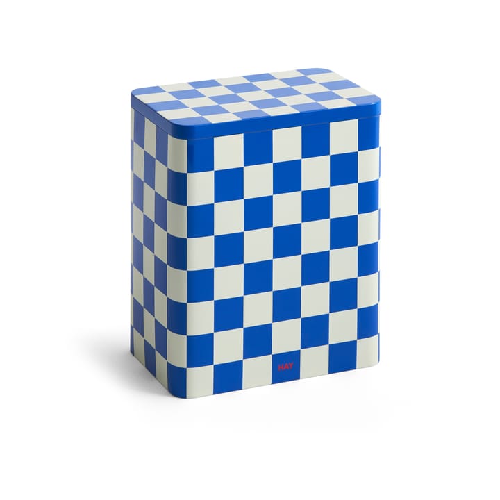Tin Container förvaringsburk large - Blue-off white - HAY