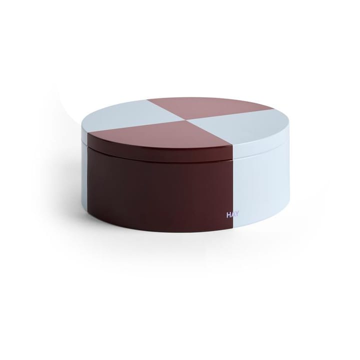 Tin Container Round förvaringsburk - Burgundy-ice blue - HAY