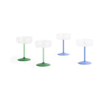 Tint coupeglas 20 cl 2-pack - Clear-jade light blue - HAY