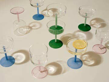 Tint coupeglas 20 cl 2-pack - Clear-jade light green-jade dark green - HAY