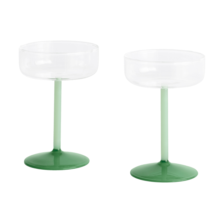 Tint coupeglas 20 cl 2-pack - Clear-jade light green-jade dark green - HAY