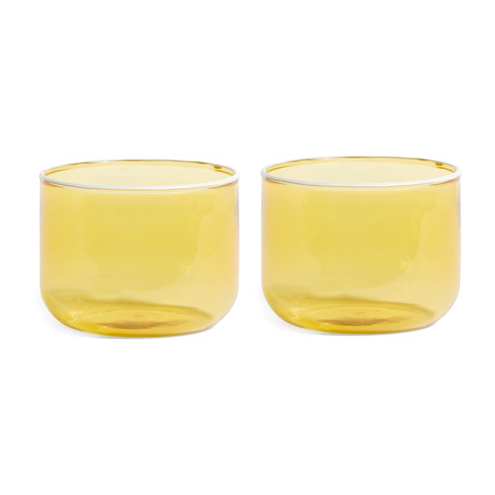Tint glas 20 cl 2-pack, Ljusgul-vit kant HAY