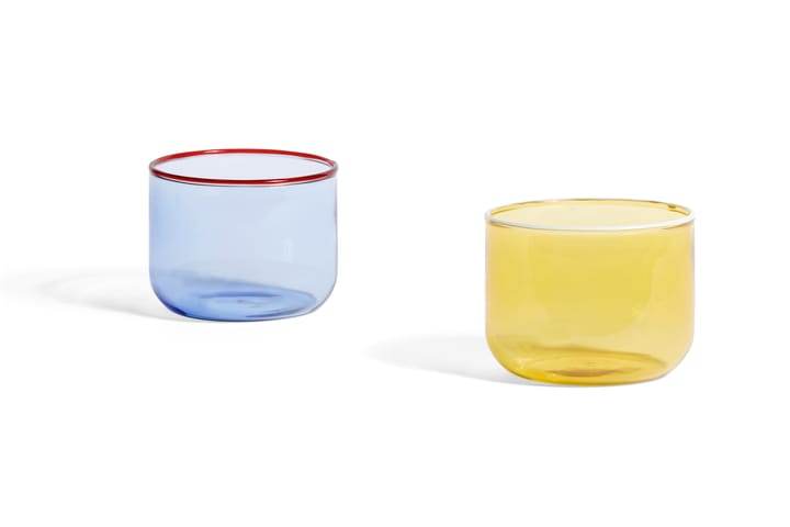 Tint glas 20 cl 2-pack, Ljusgul-vit kant HAY