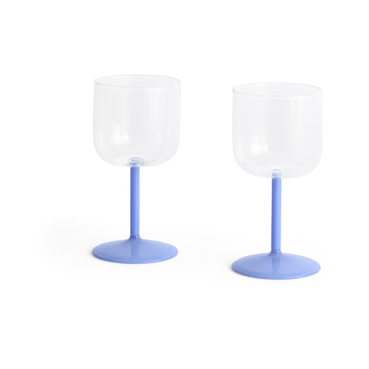 Tint vinglas 25 cl 2-pack - Clear-jade light blue - HAY