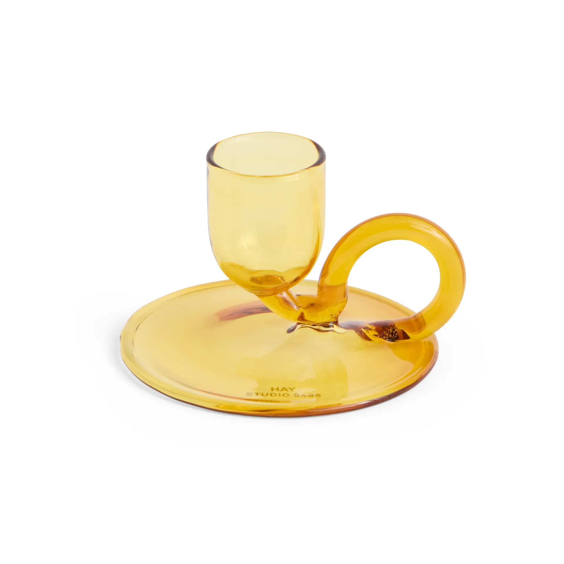 Tiny ljusstake curved, Yellow HAY