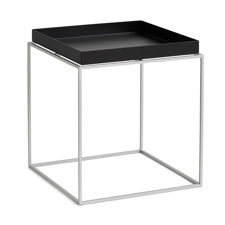 Tray Table medium brickbord - Black-silikon grå, 40x40x44 cm - HAY