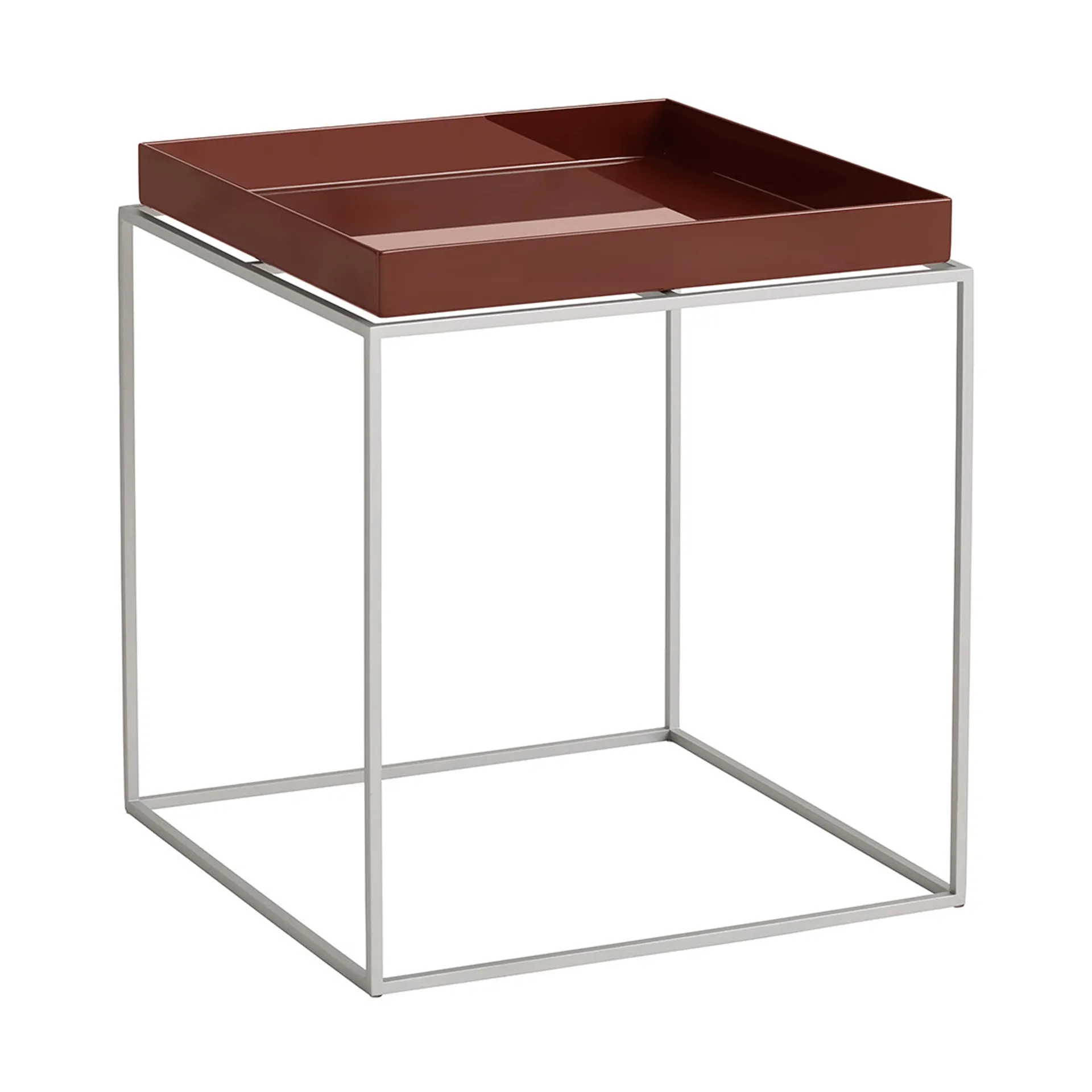 Tray Table medium brickbord, Chocolate-silikon grå, 40x40x44 cm HAY