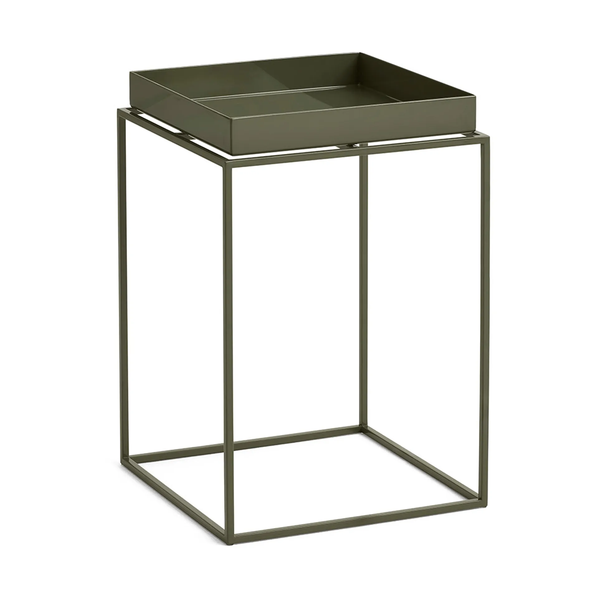 Tray Table medium brickbord, Olive green, 30x30x44 cm HAY