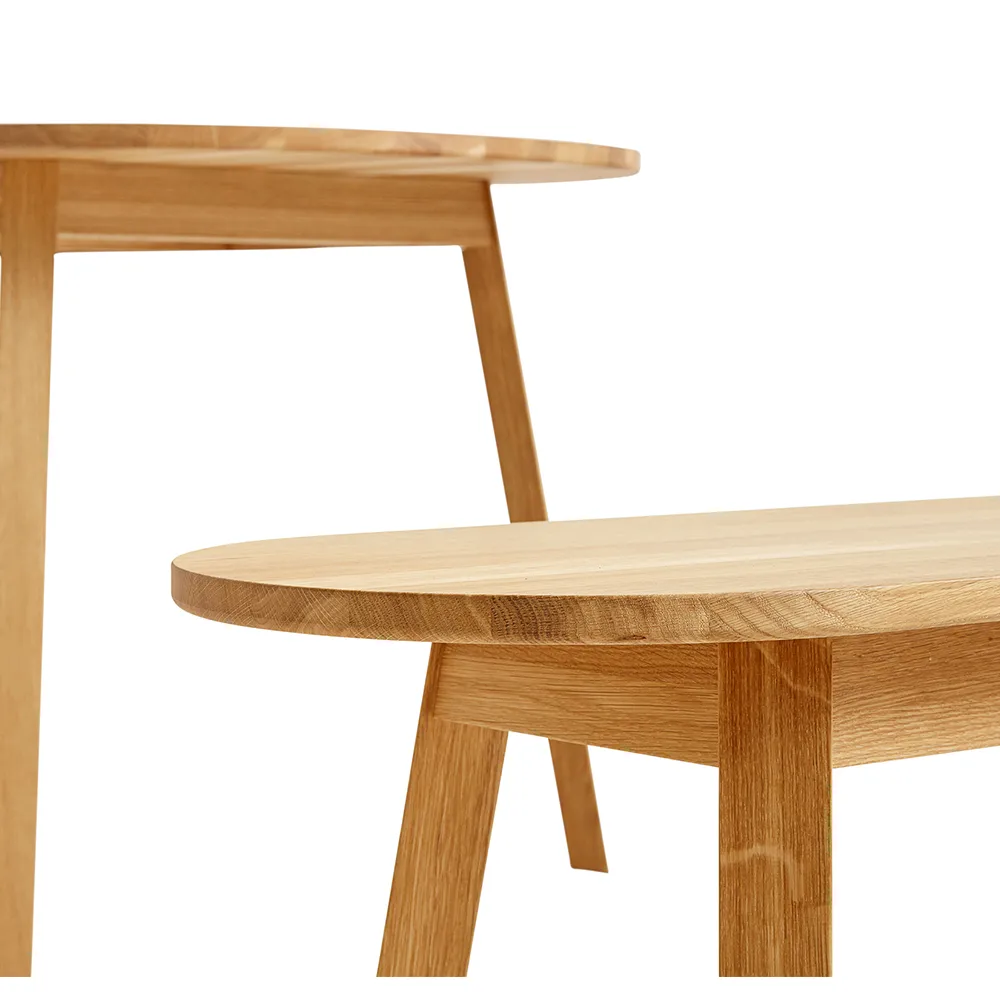 Triangle Leg bänk, water-based lacquered oak, 200 cm HAY