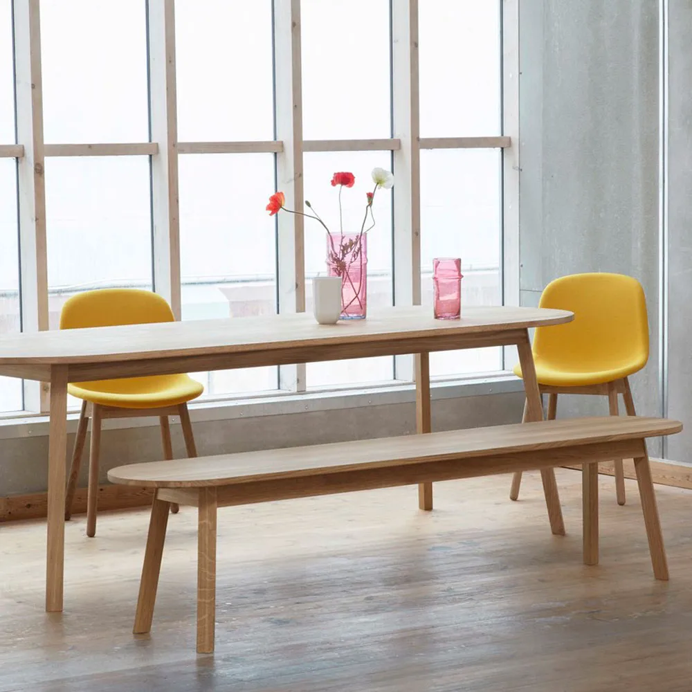 Triangle Leg bänk, water-based lacquered oak, 200 cm HAY