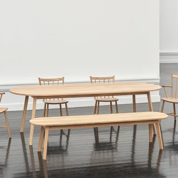 Triangle Leg matbord - Oljad ek, 250x85 cm - HAY