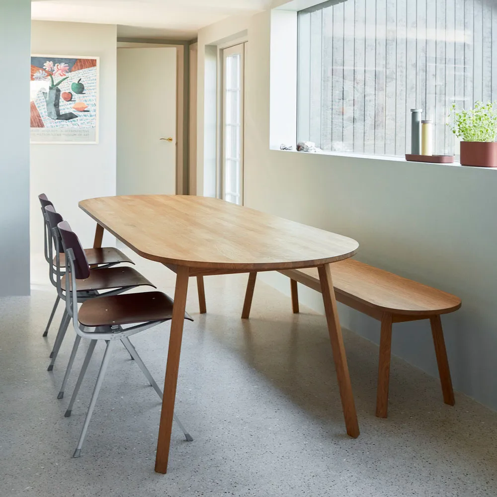 Triangle Leg matbord, Oljad ek, 250x85 cm HAY