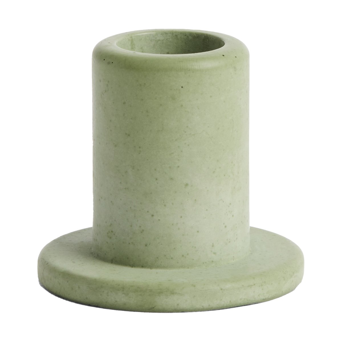 HAY Tube ljusstake betong 5,5 cm Dusty green | Skandinavisk Design | Ljusstakar | Grön