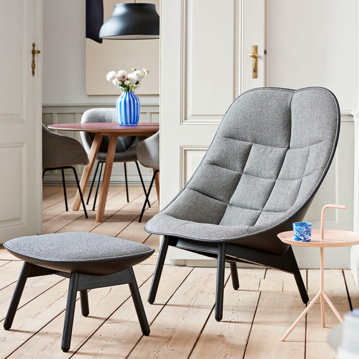 Uchiwa fotpall, bolgheri lgg60 melange-baksida sense nougat läder HAY