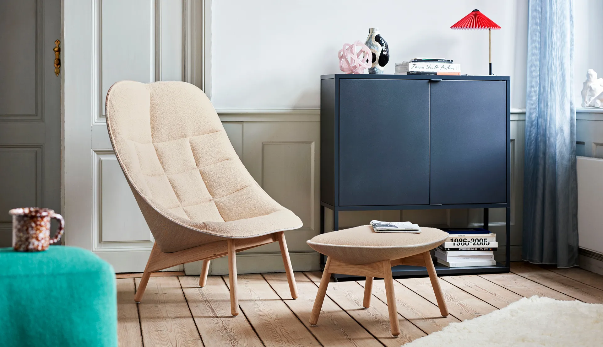 Uchiwa fotpall, Cream A5-ek-canvas 244 HAY