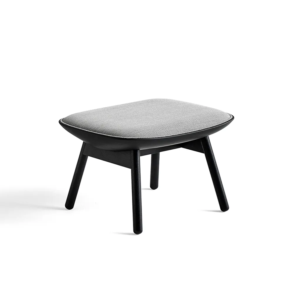 Uchiwa fotpall, Dark grey/white melange-svart ek-läder HAY