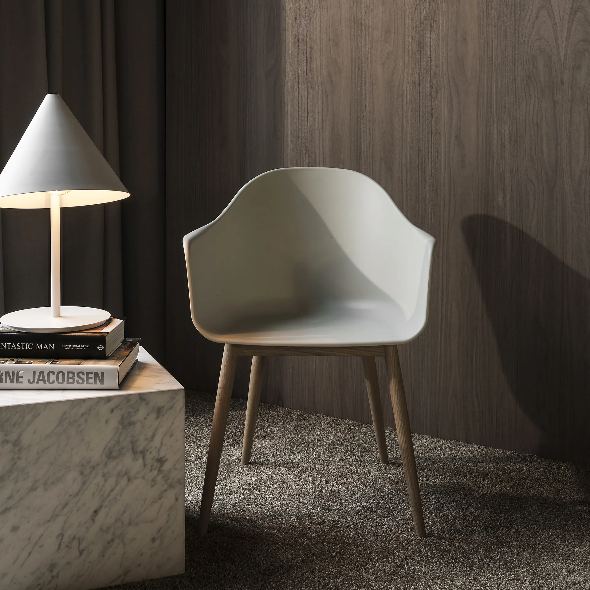 Uchiwa Quilt loungefåtölj, Bolgheri lgg60 melange-ek-sense nougat HAY
