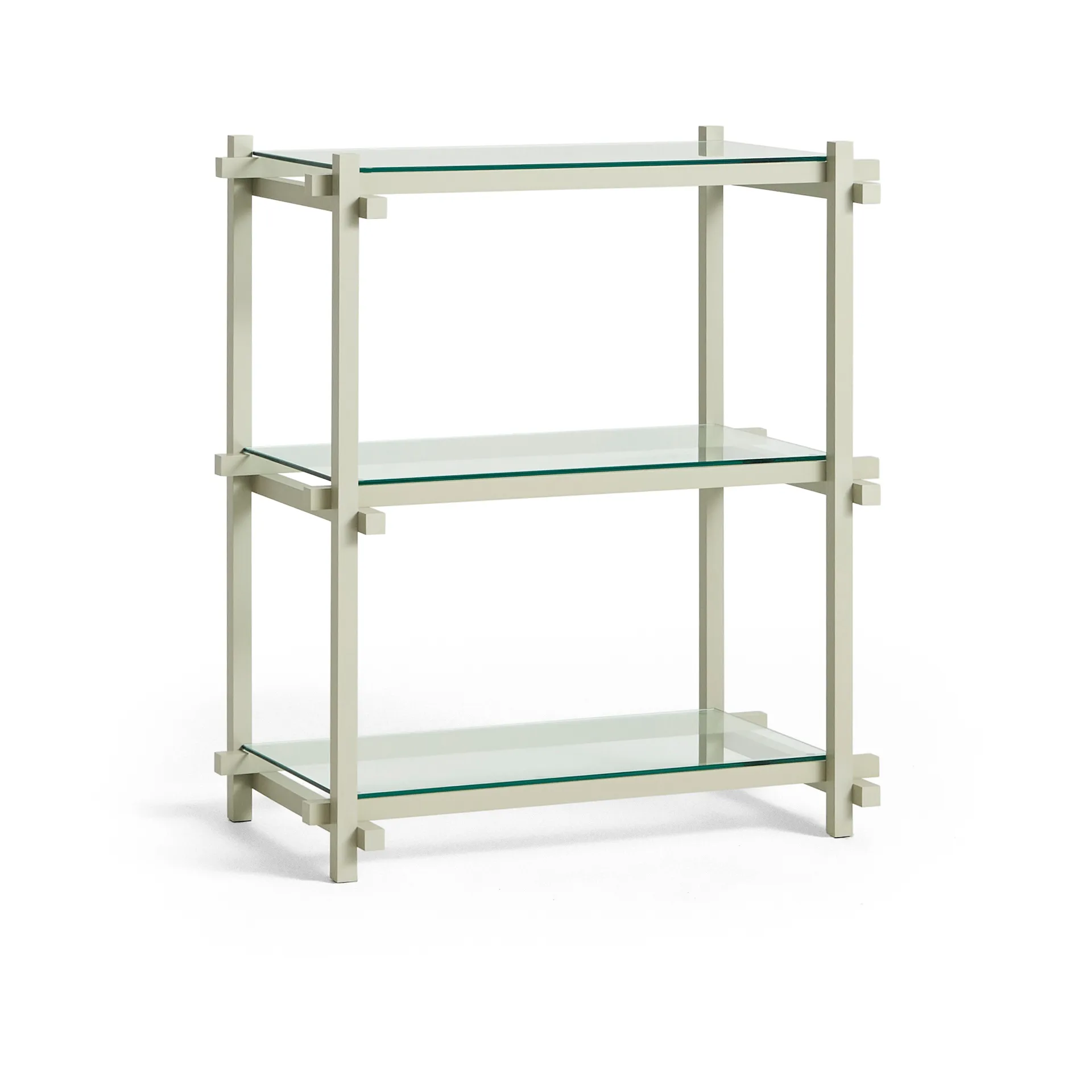 Woody Column hylla, Beech-clear glass, low HAY