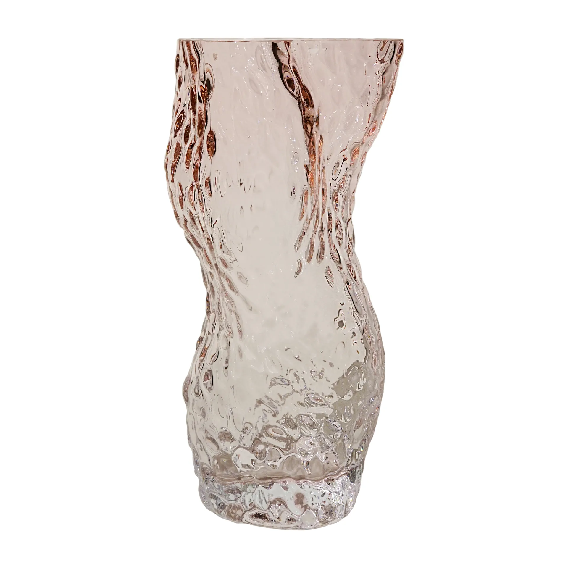 Ostrea Rock vas glas 30 cm, Pale rose Hein Studio
