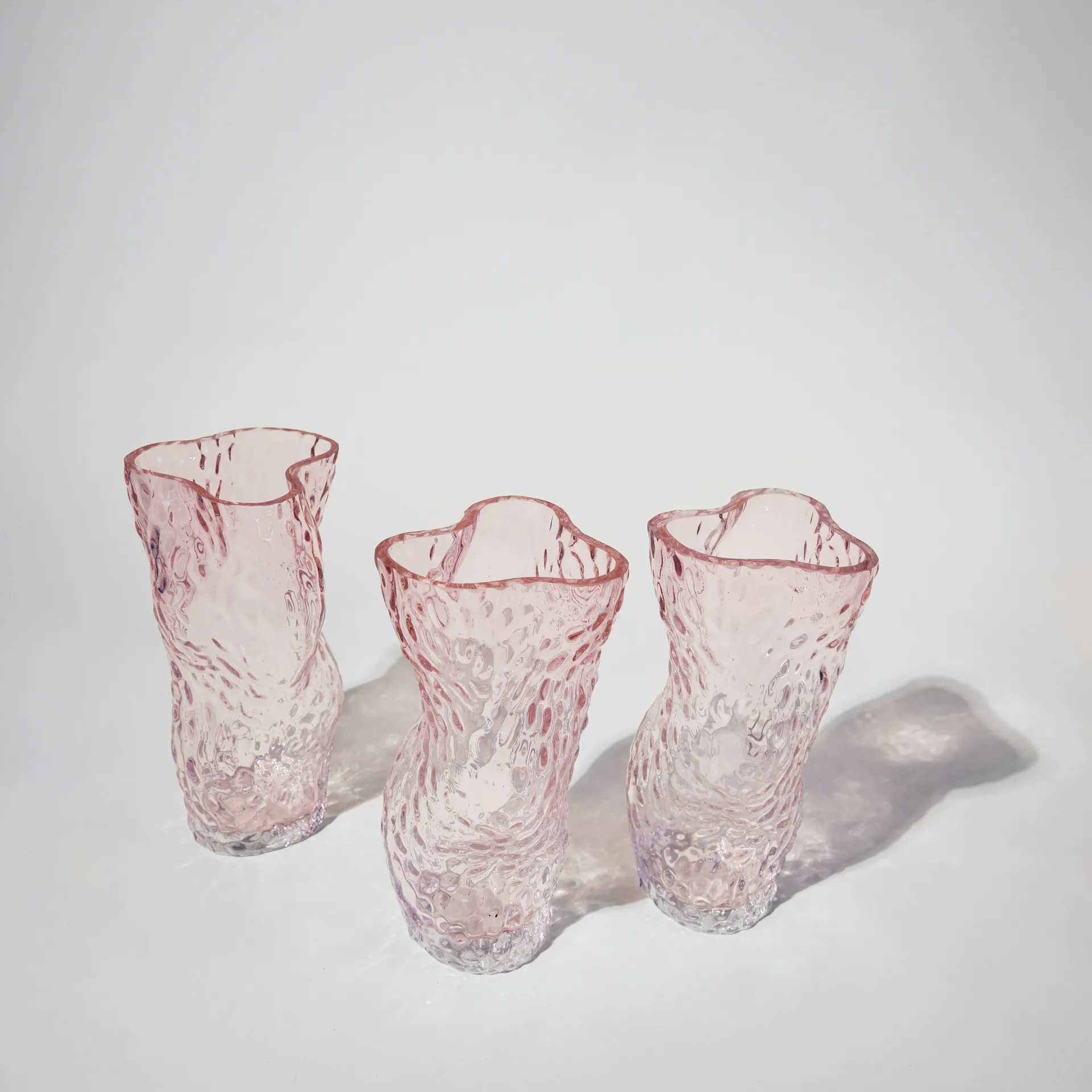 Ostrea Rock vas glas 30 cm, Pale rose Hein Studio