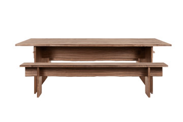 Bookmatch matbord med bänkar 220 cm - Valnöt - Hem