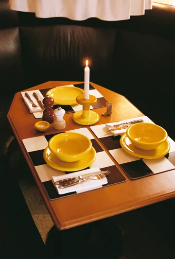 Check bordstablett 30x40 cm 2-pack - Butter-burgundy - Hem