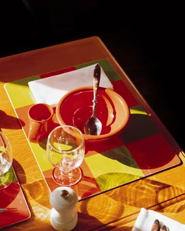 Check bordstablett 30x40 cm 2-pack - Light blue-chocolate - Hem