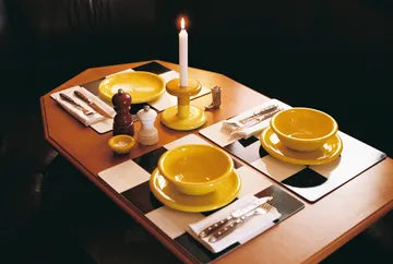 Check bordstablett 30x40 cm 2-pack - Light blue-chocolate - Hem