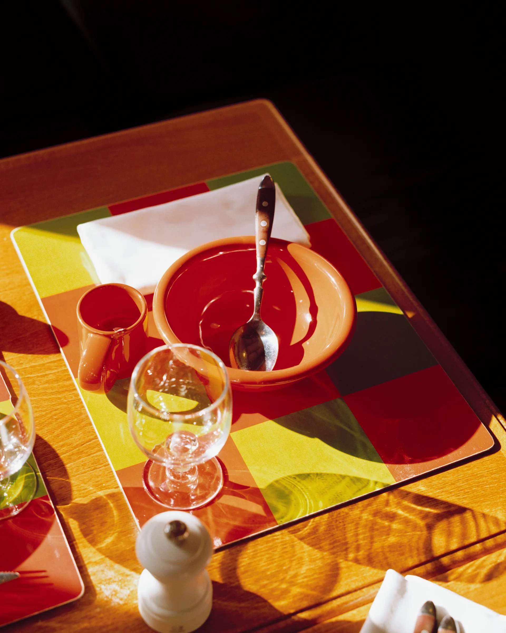 Check bordstablett 30x40 cm 2-pack, Red-green Hem