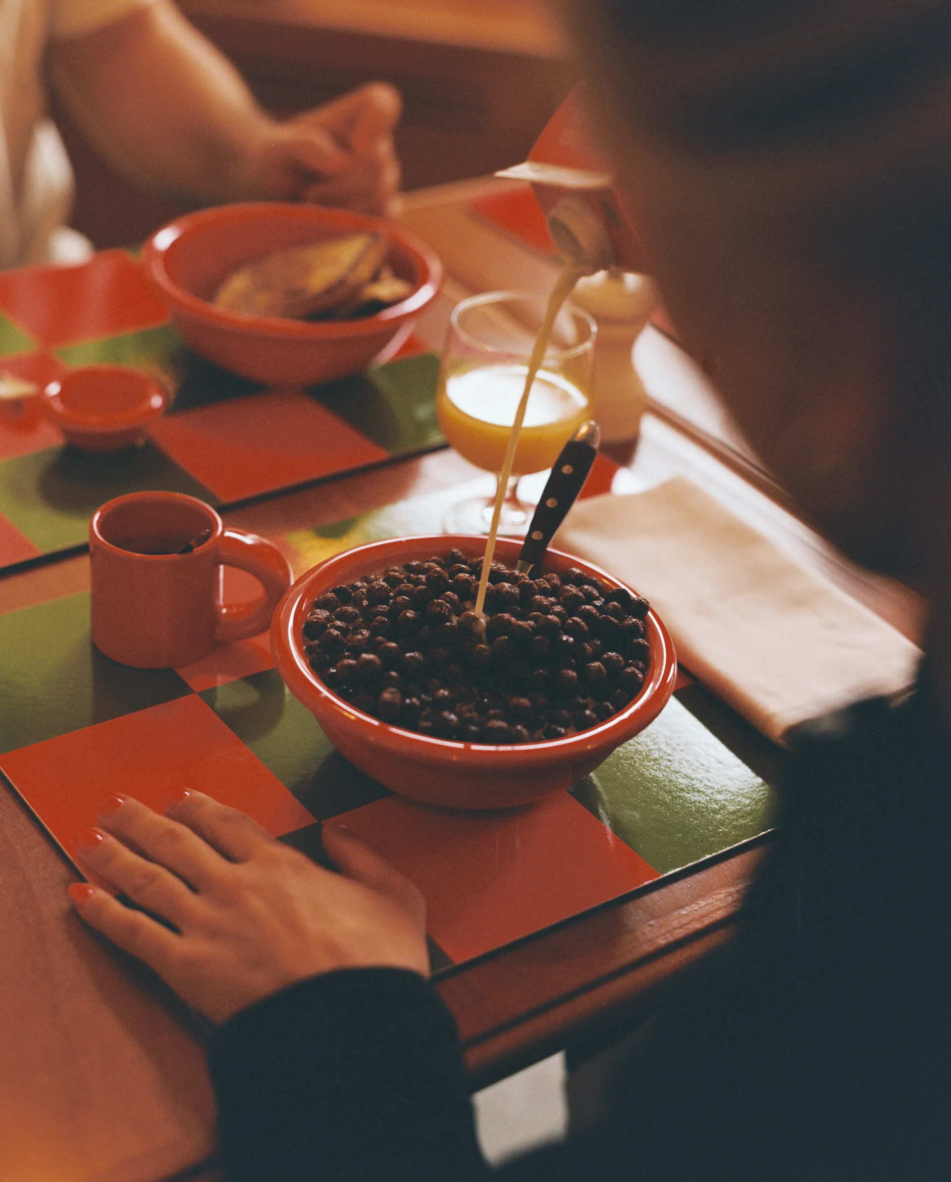 Check bordstablett 30x40 cm 2-pack, Terracotta-cobalt Hem