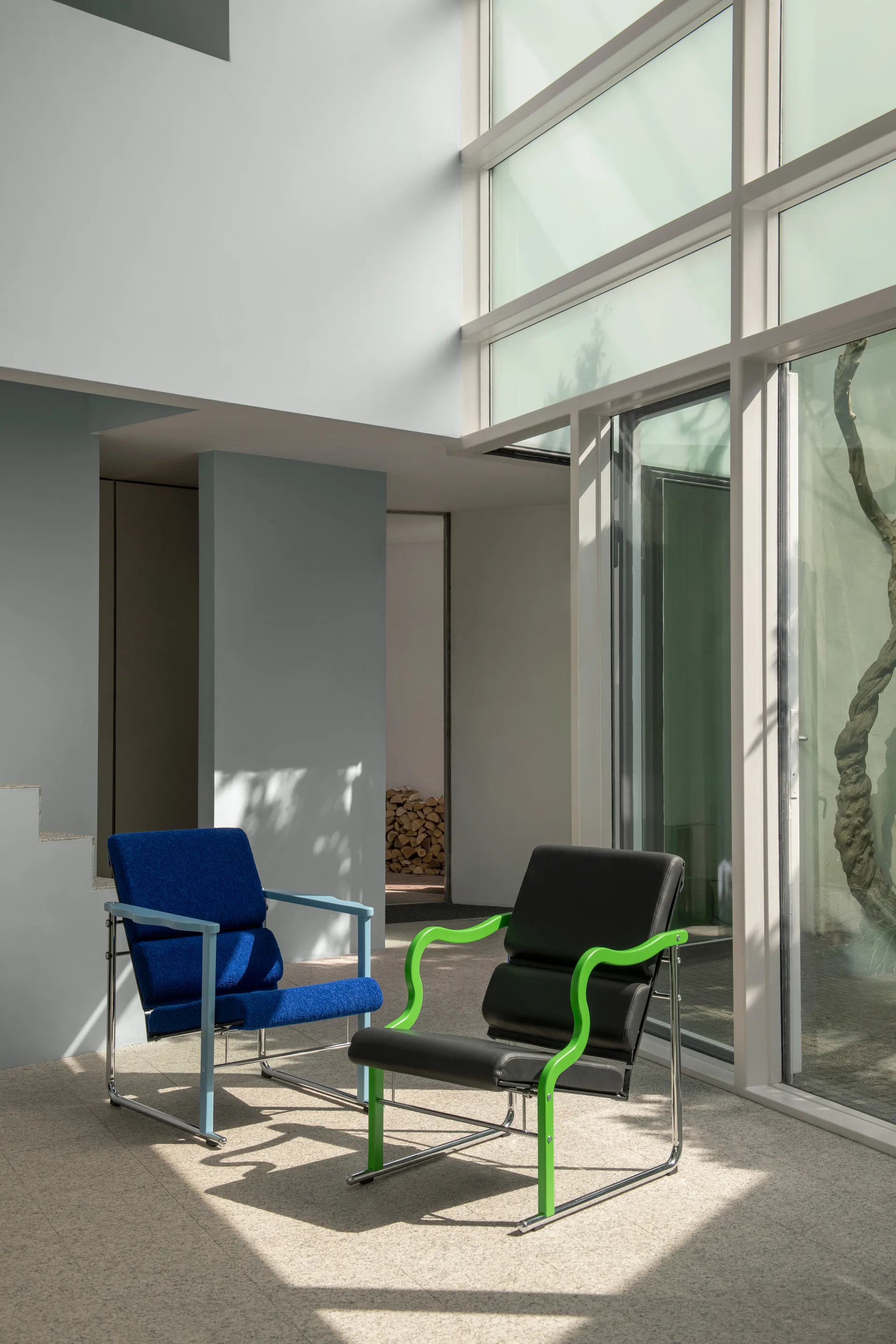 Experiment 501 loungefåtölj, Green-light beige Hem