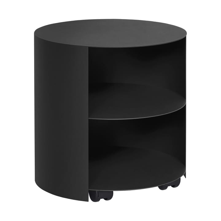 Hide sidobord Ø38x41 cm - Jet black textured - Hem