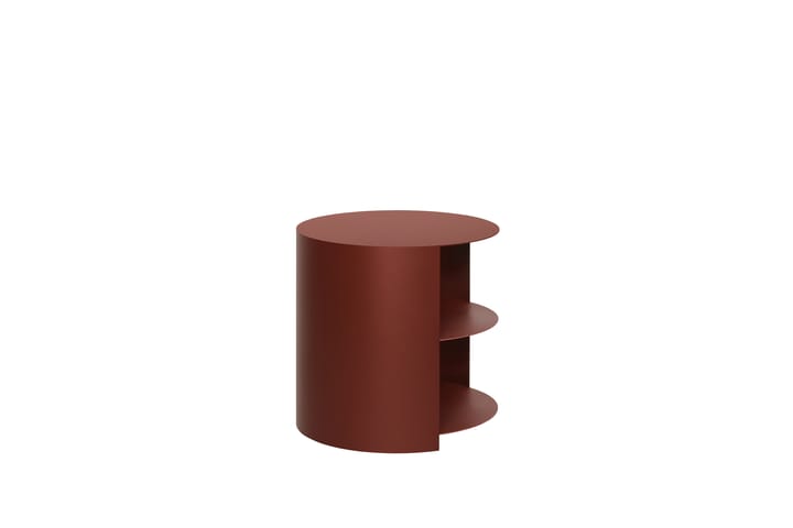 Hide sidobord Ø38x41 cm, Red brown textured Hem