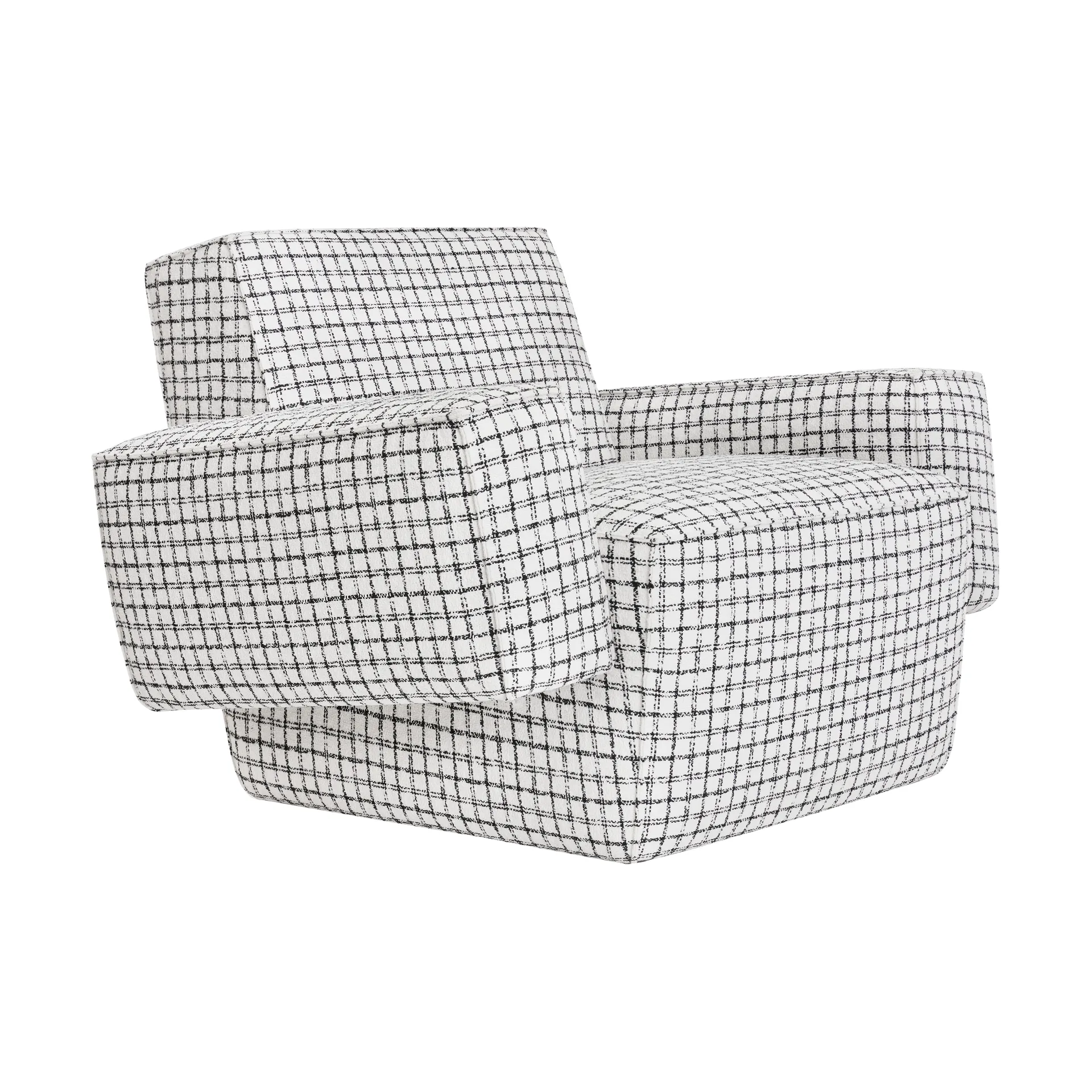 Hunk loungefåtölj med armstöd, Checkered black/white Hem