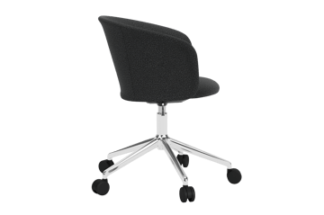 Kendo Swivel kontorsstol med 5 hjul - Graphite-polished aluminium - Hem