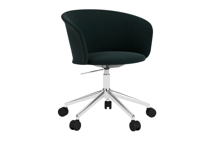 Kendo Swivel kontorsstol med 5 hjul, Pine-polished aluminium Hem