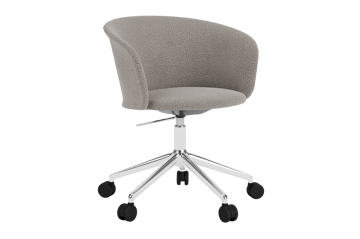 Kendo Swivel kontorsstol med 5 hjul - Porcelain-polished aluminium - Hem