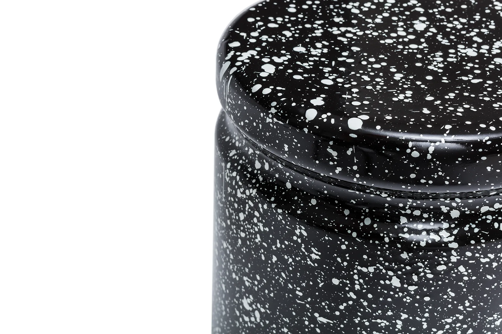 Last pall Ø32x44 cm, Black-white splatter Hem