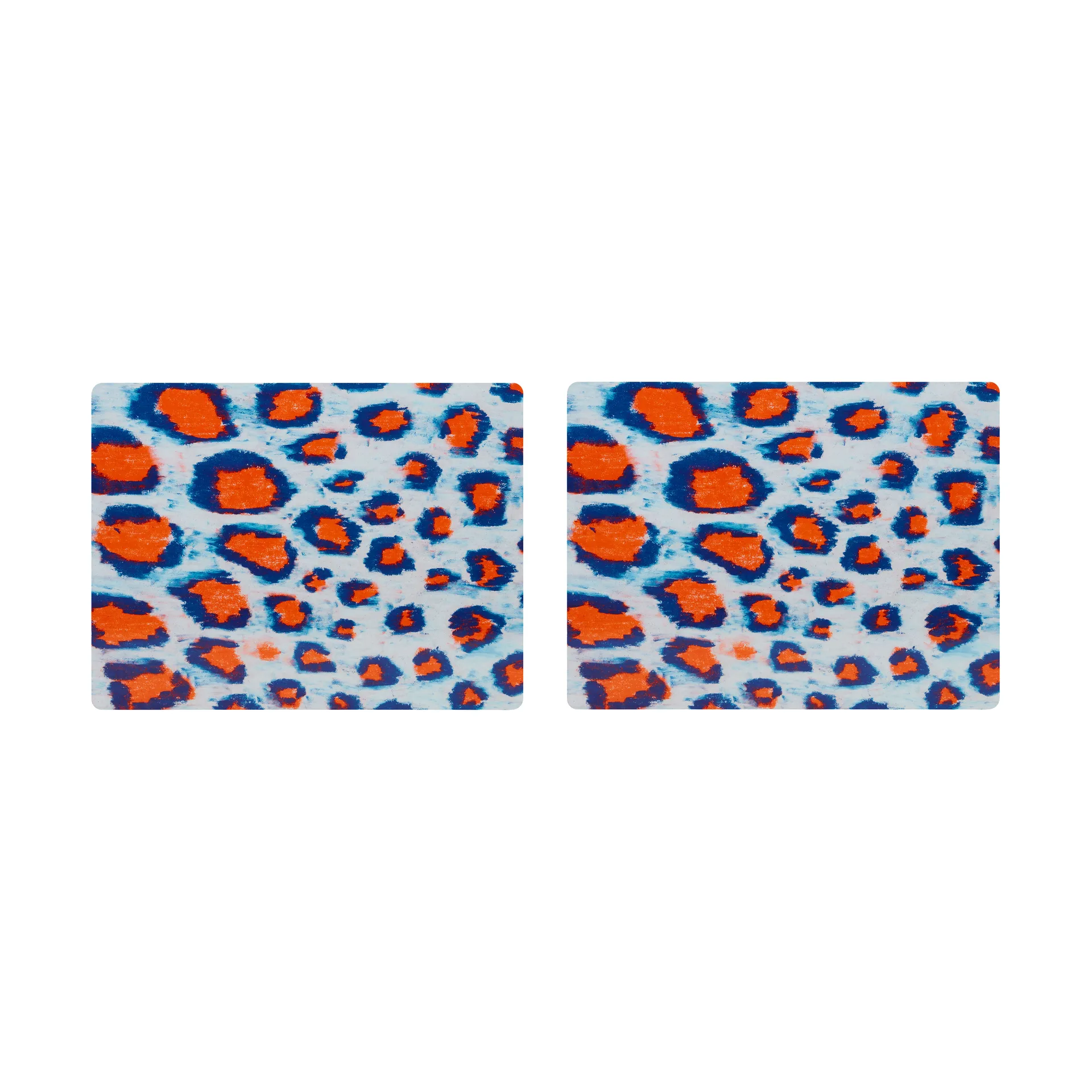 Monster bordstablett 30x40 cm 2-pack, Coral-white-ultramarine blue Hem