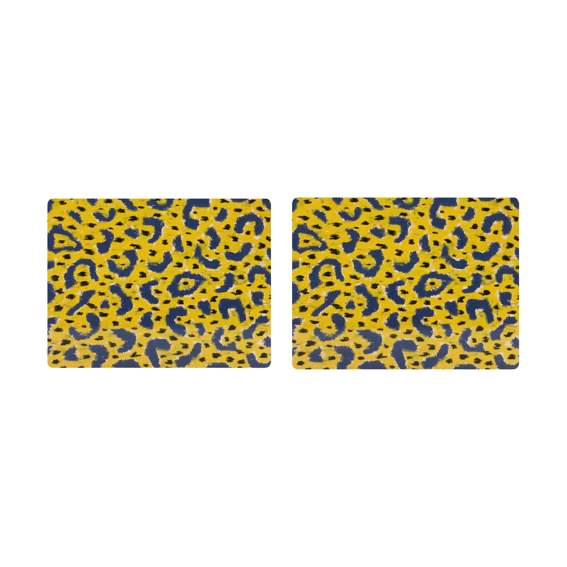 Monster bordstablett 30x40 cm 2-pack, Ochre yellow-grey-black Hem