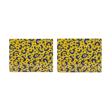 Monster bordstablett 30x40 cm 2-pack - Ochre yellow-grey-black - Hem