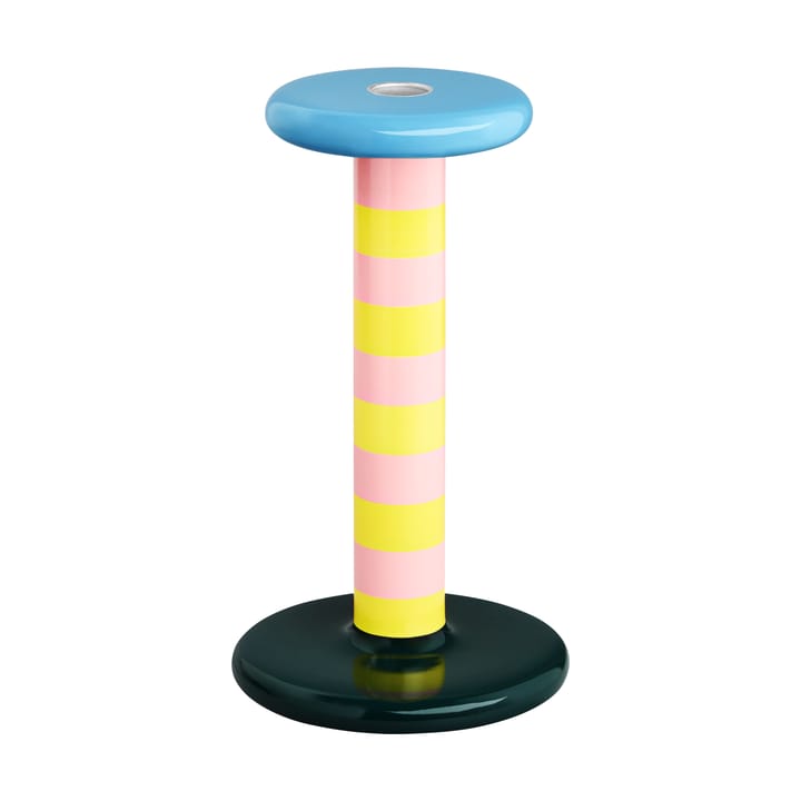 Pesa ljusstake High 23 cm - Pink-sulfur yellow stripe - Hem