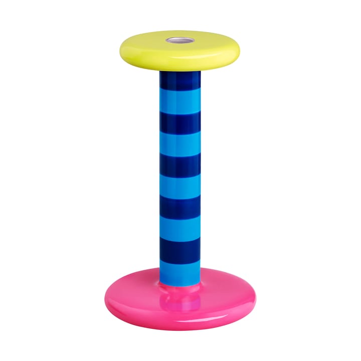 Pesa ljusstake High 23 cm - Sky blue-night blue stripe - Hem