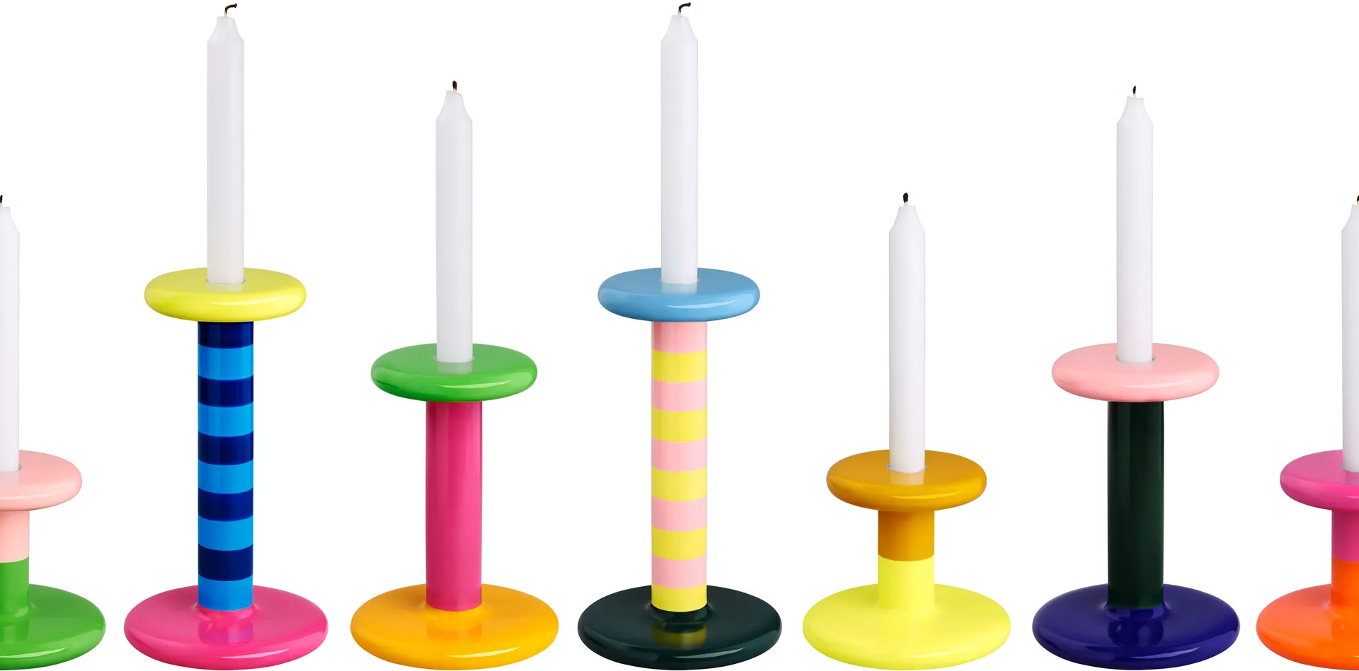 Pesa ljusstake Medium 18 cm, Green-magenta-honey yellow Hem