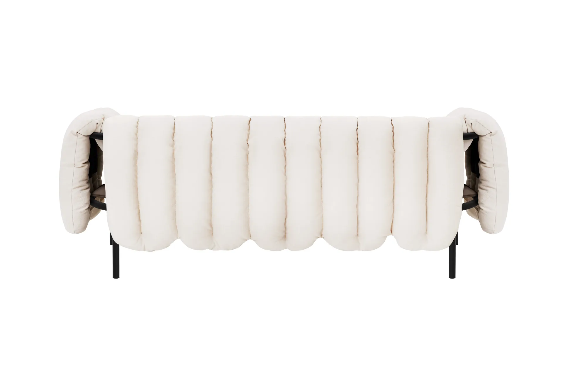 Puffy 2,5-sits soffa 205 cm, Natural-black grey Hem